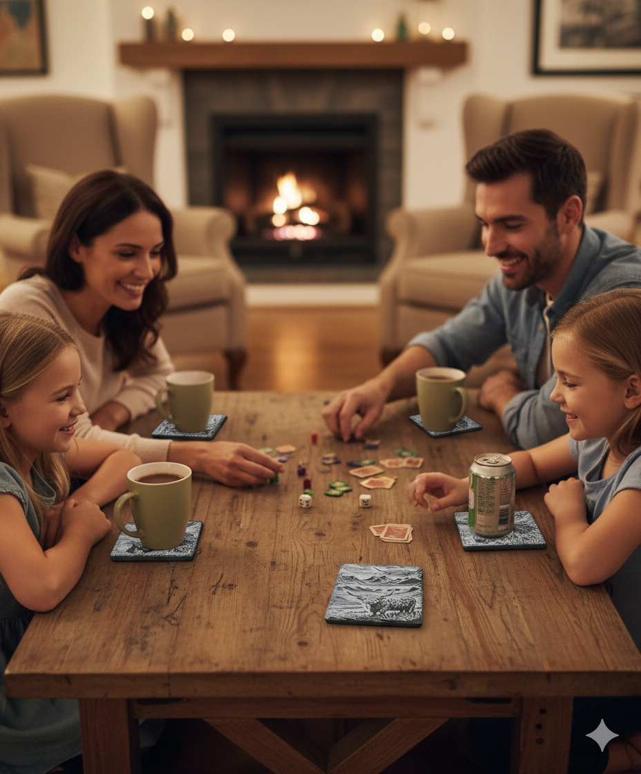 3D Slate Coaster Set of 4
