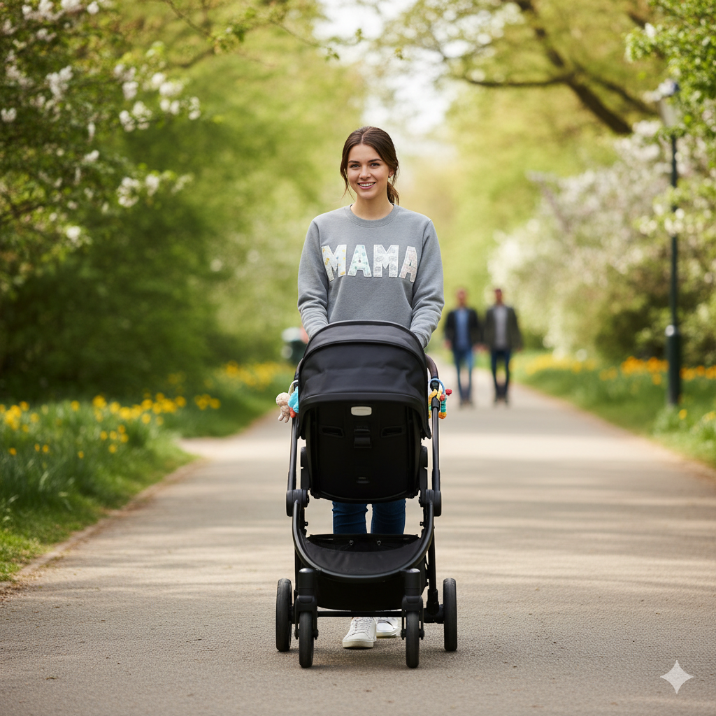 Custom MAMA Sweatshirt with Baby Onesie Fabric