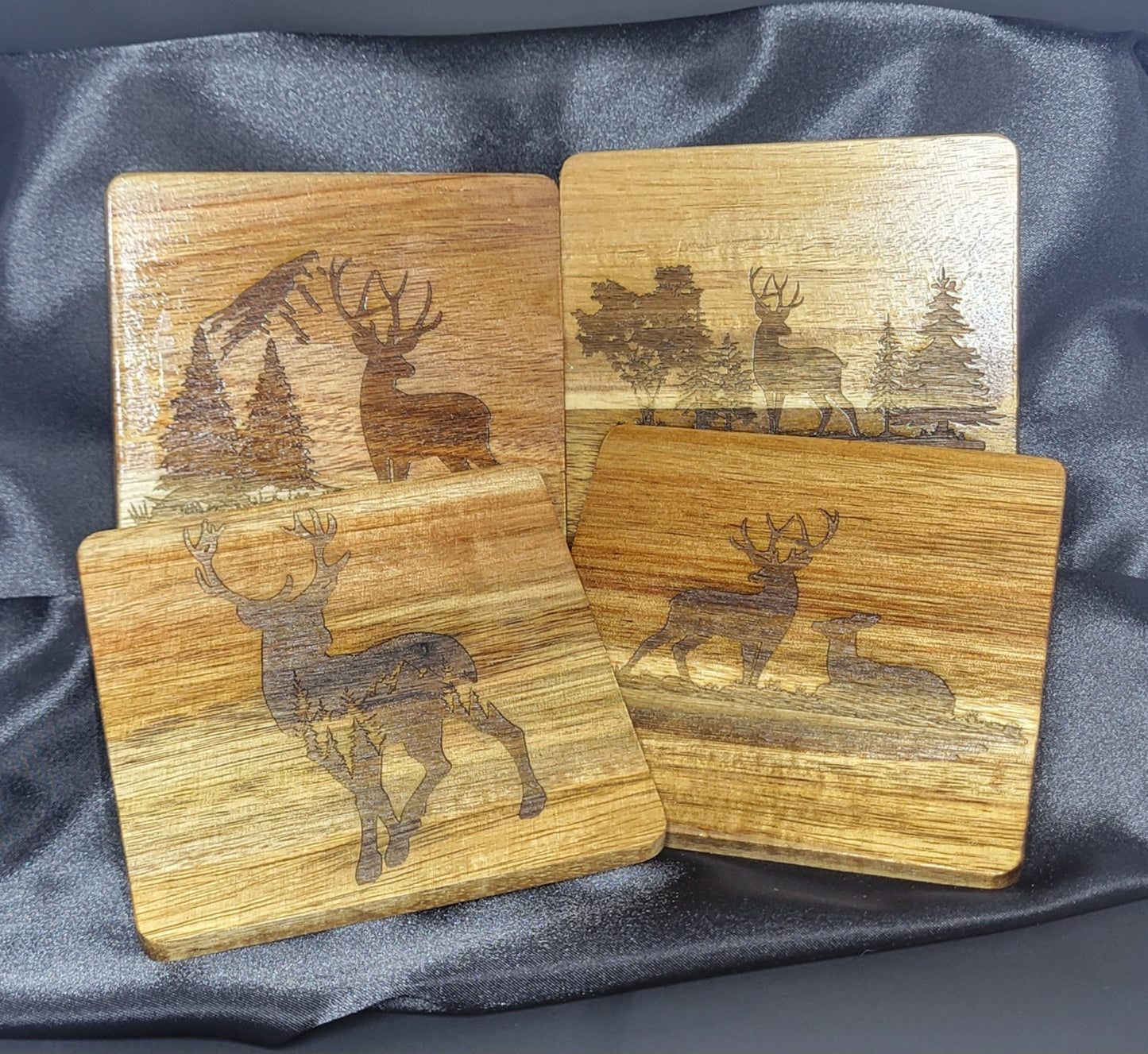 Customizable Set of 4 Wooden Custom Coasters