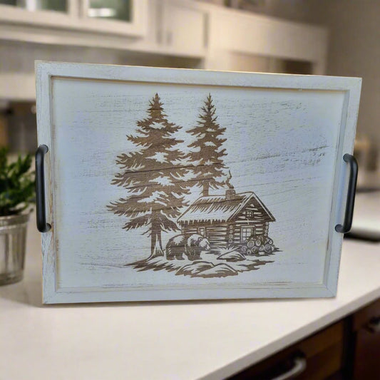 Custom Engraved Serving Tray  with Handles 15.75in x 11.81in