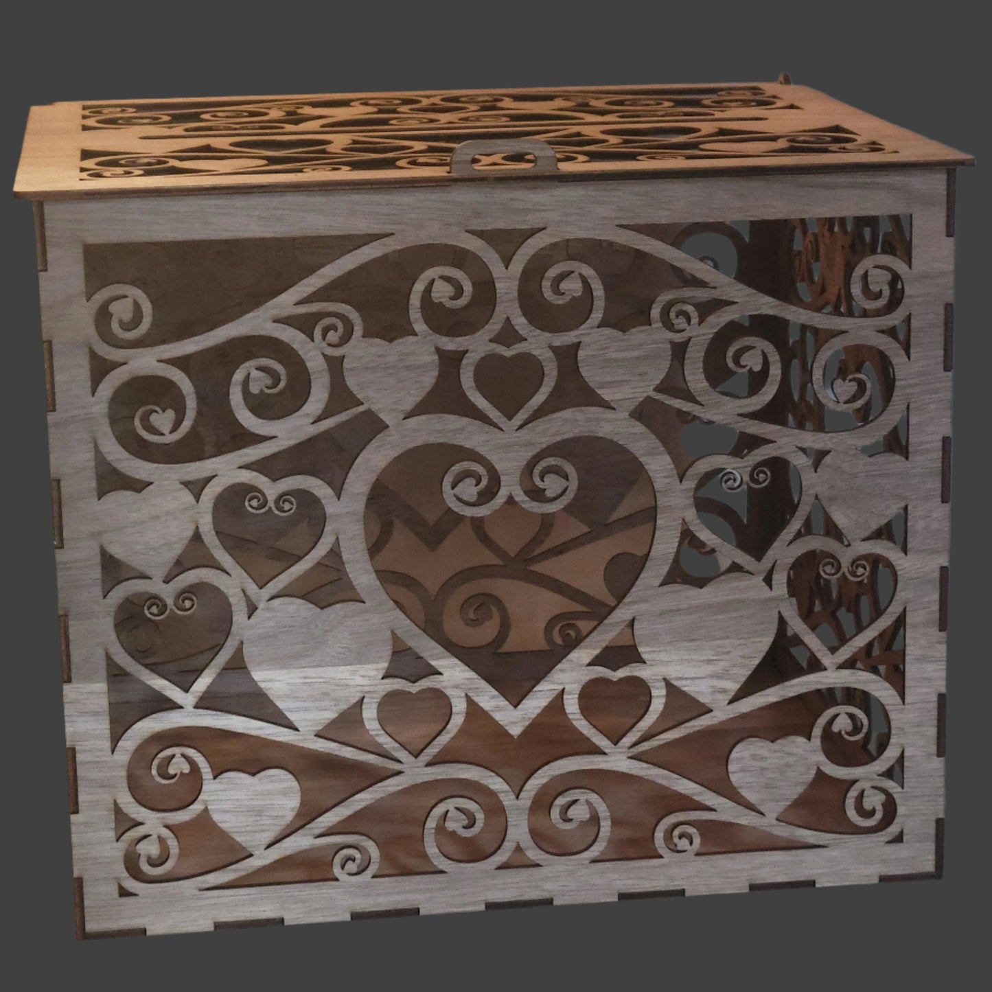 Walnut Wedding Card Collection Box