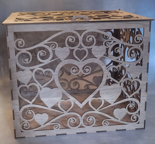 Walnut Wedding Card Collection Box