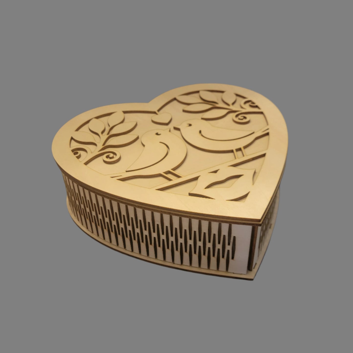 Wooden Heart Shaped Gift Box
