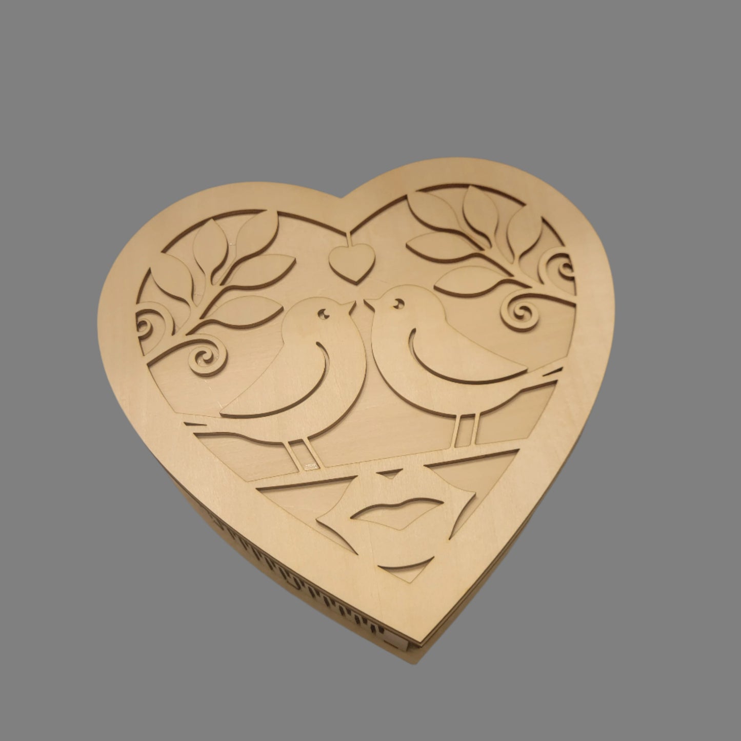 Wooden Heart Shaped Gift Box