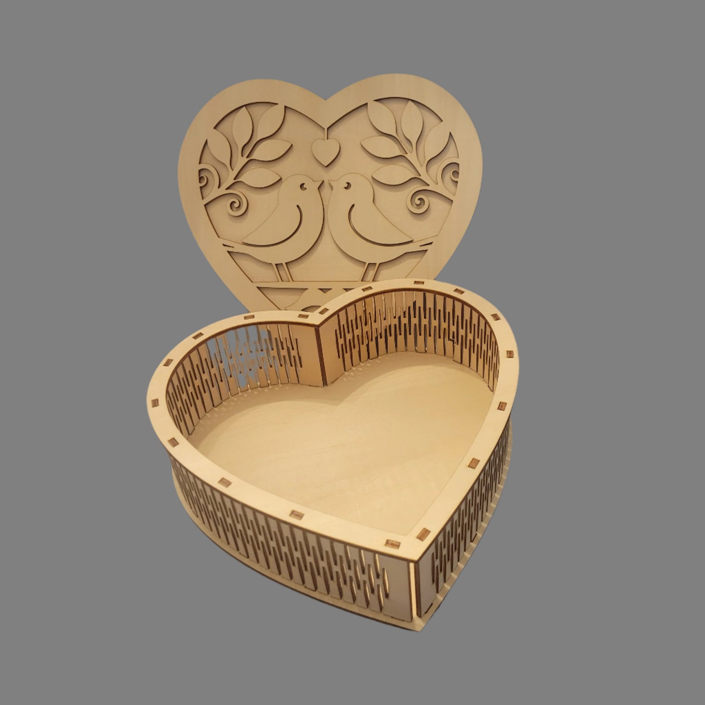 Wooden Heart Shaped Gift Box