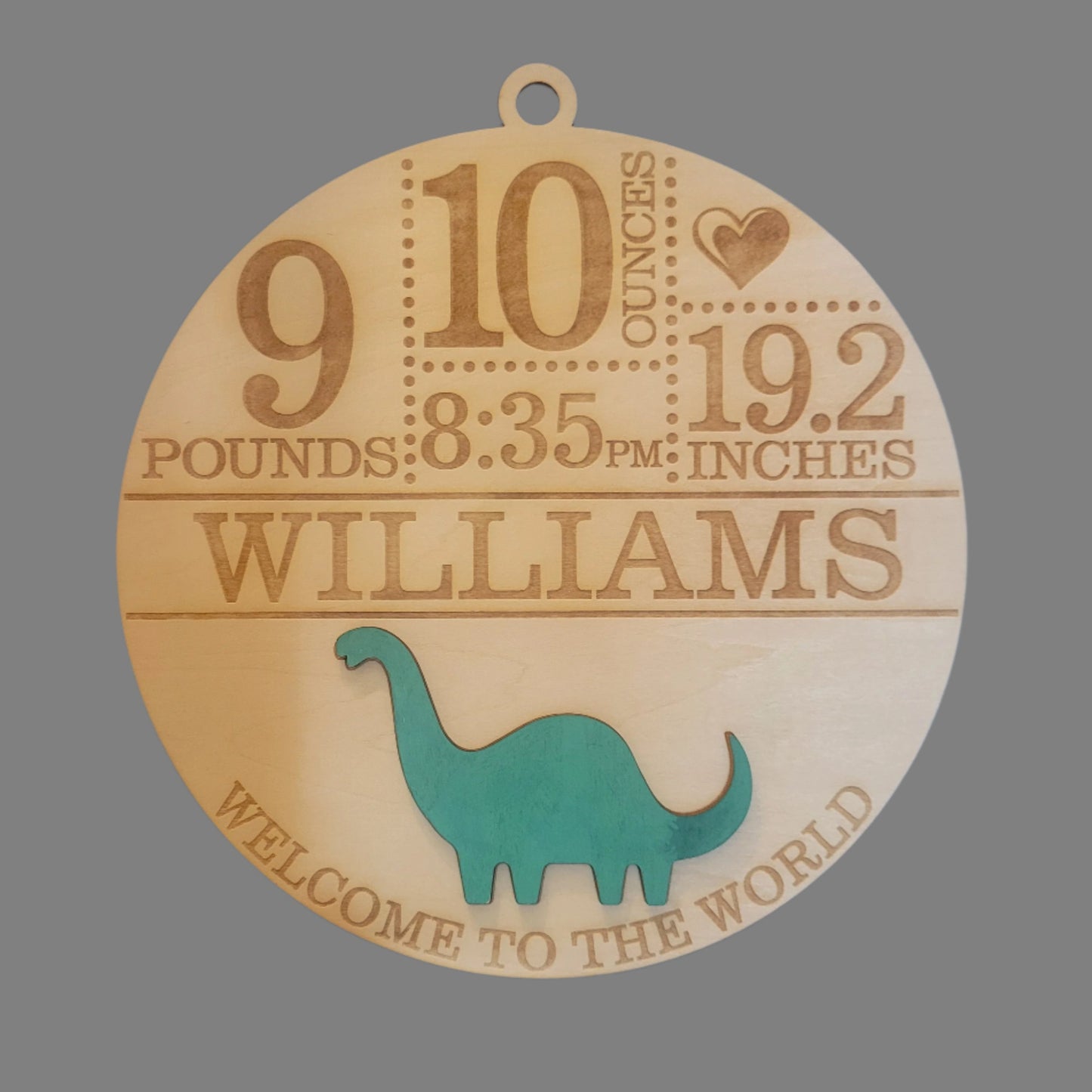 Birth Stat Plaque 11" Round