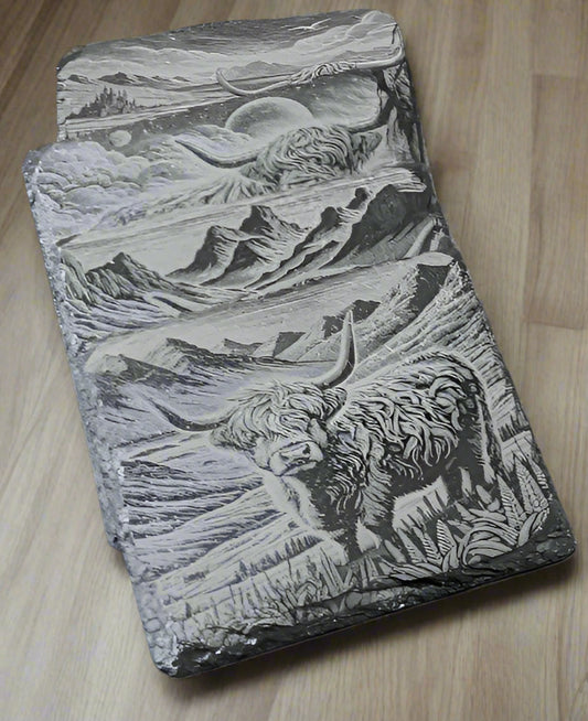 3D Slate Coaster Set of 4